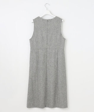 J.PRESS LADIES L 【WEB限定カラーあり】ツイードツイル ジャンパー ドレス ライトグレー系