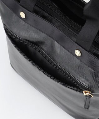 LA BAGAGERIE 【コットン×ポリウレタン】シャイニーミニトート ブラック