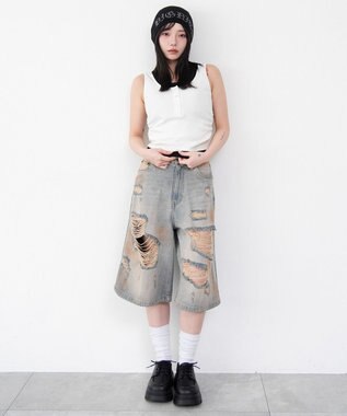 WEGO 【カップ付き】レイヤードデザインカップインタンク ホワイト