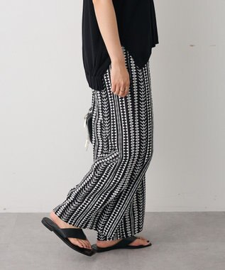 CRAFT STANDARD BOUTIQUE レーヨン総柄ワイドパンツ Stripe