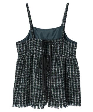 Green Parks ・ＥＬＥＮＣＡＲＥ　ＤＵＥ　ツイードバックリボンキャミ Green