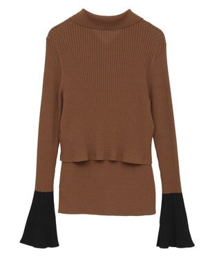 YECCA VECCA 【2点SET】キャミセット襟付きZIPカーディガン Camel