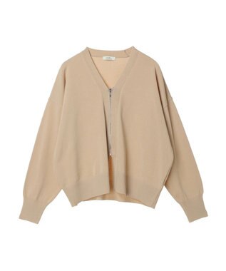 earth music&ecology ＶネックＺＩＰカーディガン Beige