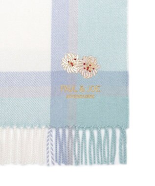 MOONBAT 【FUDGE11月号掲載】PAUL & JOE ACCESSOIRES クリザンテーム刺繍ムースタッチマフラー（パッケージ入り） ミントグリーン