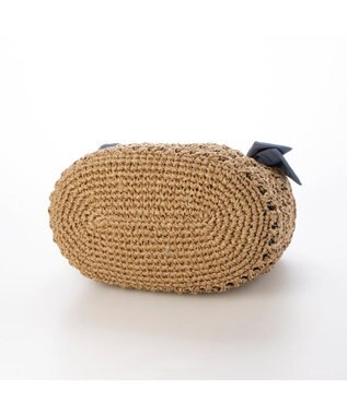 UNBILLION カシュカシュ cachecache / 下がりリボン柄編みトートバッグ ブルー