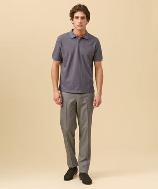 J.PRESS MEN 【洗える / 高通気性 / ストレッチ性 / 防シワ】バーズアイスラックス / ノータック ライトグレー系