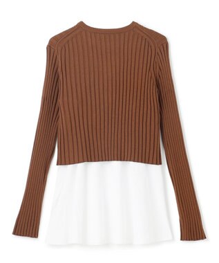 BEIGE， 【WEB限定】AMBRE / キャミ付きクロップドニット Camel