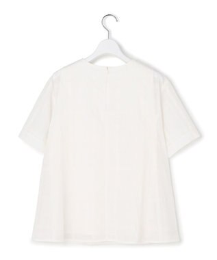 23区 【先行予約】シアーチェックレイヤード フレア Tブラウス ホワイト系