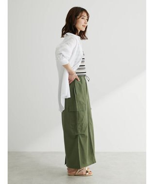 Green Parks 綿麻混レギュラーシャツ Off White