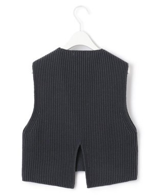 ICB 【洗える】 コットンテープリブベスト チャコール系