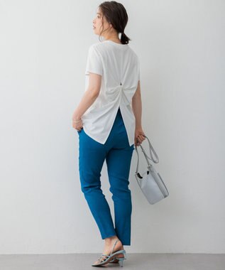 23区 【SLOW/一部店舗限定】MVSコットン バックデザイン Tシャツ ホワイト系