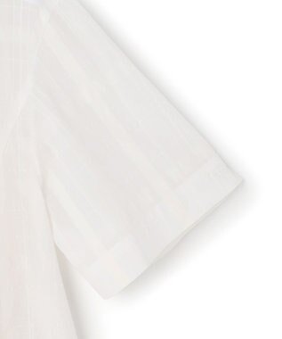 23区 【先行予約】シアーチェックレイヤード フレア Tブラウス ホワイト系