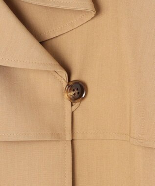 Feroux 【洗える】ラッフルカラーミドル丈 トレンチ キャメル系