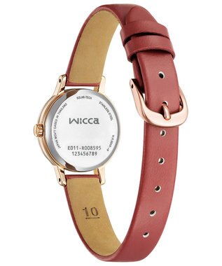 CITIZEN 【クラシカルなソーラーテックモデル】小ぶりなケースに赤いバンドがアクセントの腕時計 ピンクゴールド