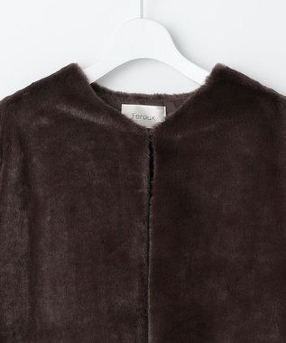 Feroux フェイクファー ジャケット ダークブラウン系