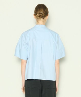 JOSEPH 【洗える】コットンシルク　フルオープンブラウス Sky blue
