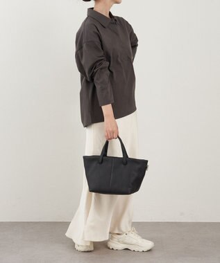 russet レザーダブルハンドルミニトート(CE-1638) Black