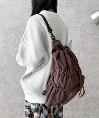 WEGO 2ポケットドロストナップサック ブラウン