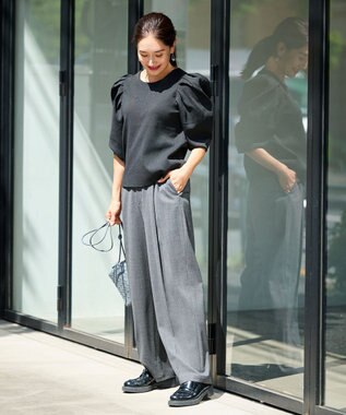 #Newans 【セレモニーにも】パフスリーブニット ブラック