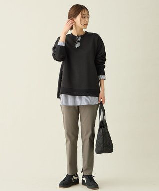 ANY L サイドドットダンボールトレーナー ブラック