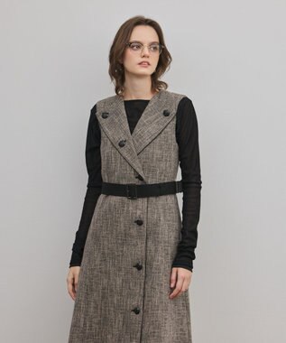 GRACE CONTINENTAL ツイーディジャンパースカート ベージュ