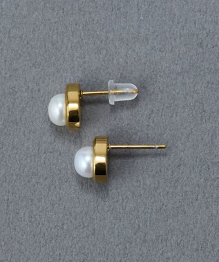 Phoebe 〈金属アレルギー対応〉ニュアンスメタルドロップパールピアス/ゴールド　淡水パール/天然パール ゴールド