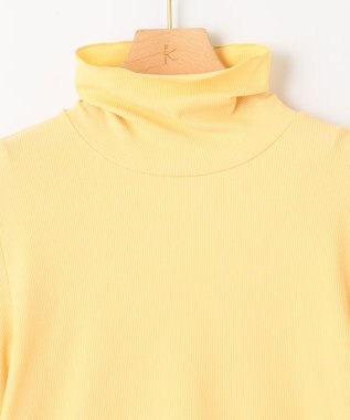 組曲 【洗える】フライスタートルネック カットソー ライトオレンジ系