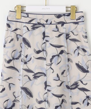 ANY SIS L 【洗える】バイカラーエンブロイダリー スカート アイボリー系