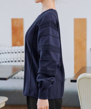 Tiaclasse ラメリブドルマントップス ネイビー