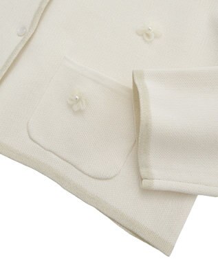 earth music&ecology フラワーモチーフニットカーディガン Ivory