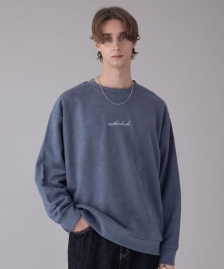 WEGO 【ユニセックス着用ITEM/2点SET/MLサイズ展開】アクセ付きフェイクスウェードプルオーバー サックス