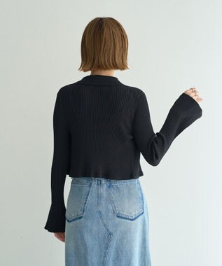 YECCA VECCA 【2点SET】キャミセット襟付きZIPカーディガン Black