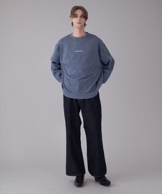 WEGO 【ユニセックス着用ITEM/2点SET/MLサイズ展開】アクセ付きフェイクスウェードプルオーバー サックス