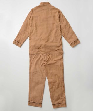 京和晒綿紗 【紗栄子さん愛用パジャマの色違い/UNISEX】ガーゼパジャマ 2重合わせ 柿渋 柿渋染め