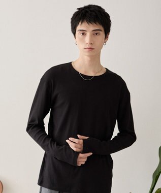 WEGO タイトフィットリブT（長袖） ブラック
