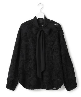 23区 【GOLD LABEL/見上愛さん着用】テープエンブロイダリー ブラウス ブラック系