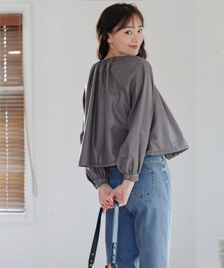 Tiaclasse 【洗える】ソフトフェイクレザージップブルゾン グレー