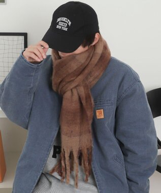 WEGO 【マフラー/ユニセックス着用】ワイドフリンジストール 柄6