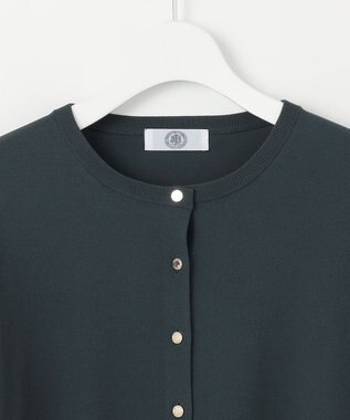 J.PRESS LADIES L 【洗える】 レーヨンエリートストレッチ カーディガン ダークグリーン系