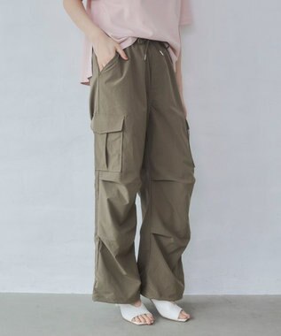 WEGO 【ウエストゴム】イージーパラシュートカーゴパンツ オリーブ