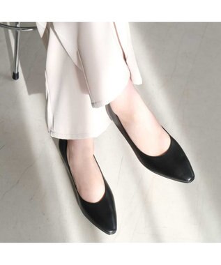 Pointer 【5cmヒール】日本製 高級本革プレーンパンプス ブラック