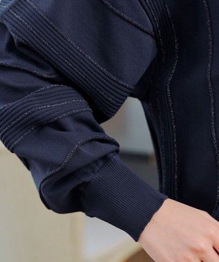 Tiaclasse ラメリブドルマントップス ネイビー