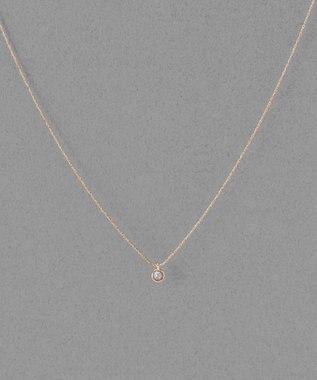 Phoebe 【金属アレルギー対応】プチベゼルストーンネックレス　シャンパンゴールド シャンパンゴールド
