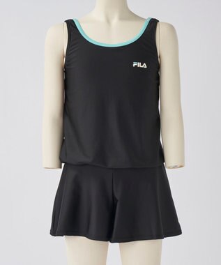 OP／FILA 【FILA】キュロットタイプのワンピーススクール水着 ブラック×サックス