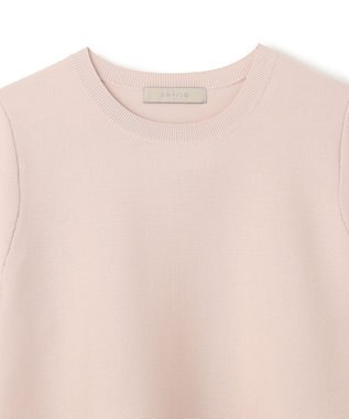 UNFILO ハーフスリーブ ペプラムニット ピンク