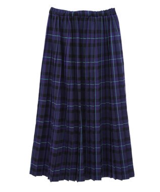 AMERICAN HOLIC シャギーチェックプリーツスカート Blue