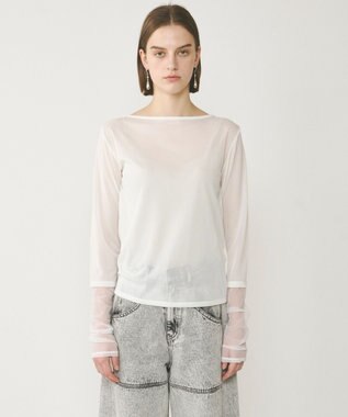 GRACE CONTINENTAL シアーアセテートカットトップ ホワイト