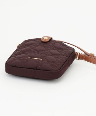 LA BAGAGERIE グリッドキルティングミニショルダー ワイン