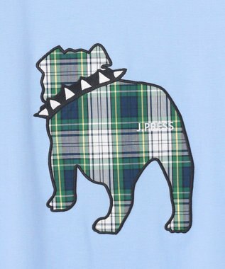 J.PRESS MEN 新色登場！【毎シーズン大好評】【UNISEX】ファブリックワッペン バックブルTシャツ サックスブルー系