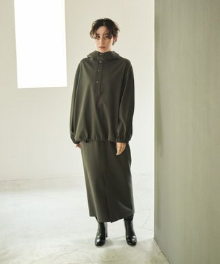 #Newans 【洗濯機可能】フ―ディーアノラック チャコール